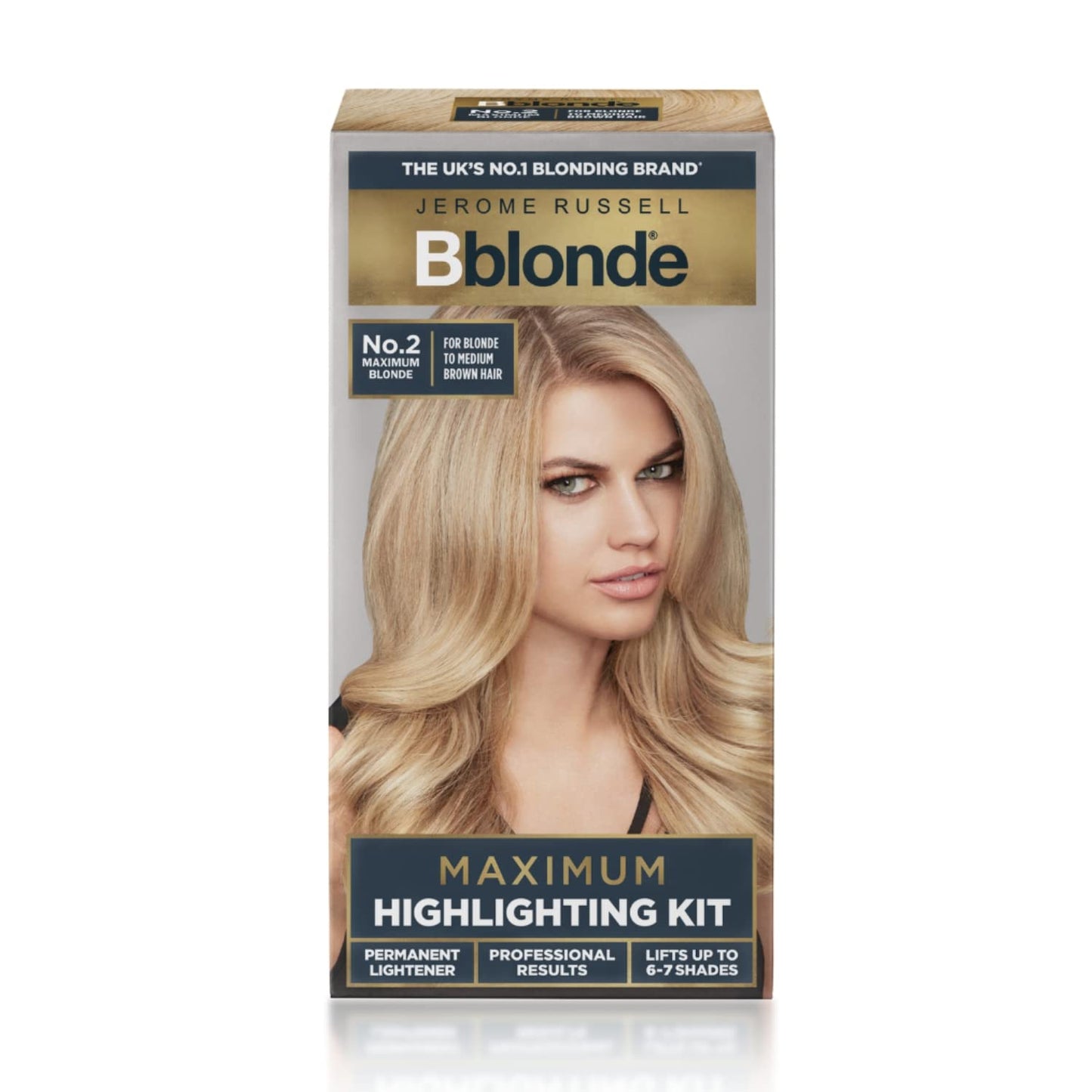 Jerome Russell Bblonde Highlighting Kit, Permanent Lightener, Permanent Blonde Bleach Hair Dye, Professional Results, With Avocado Oil, Lifts 6-7 levels – Blonding Kit No 2