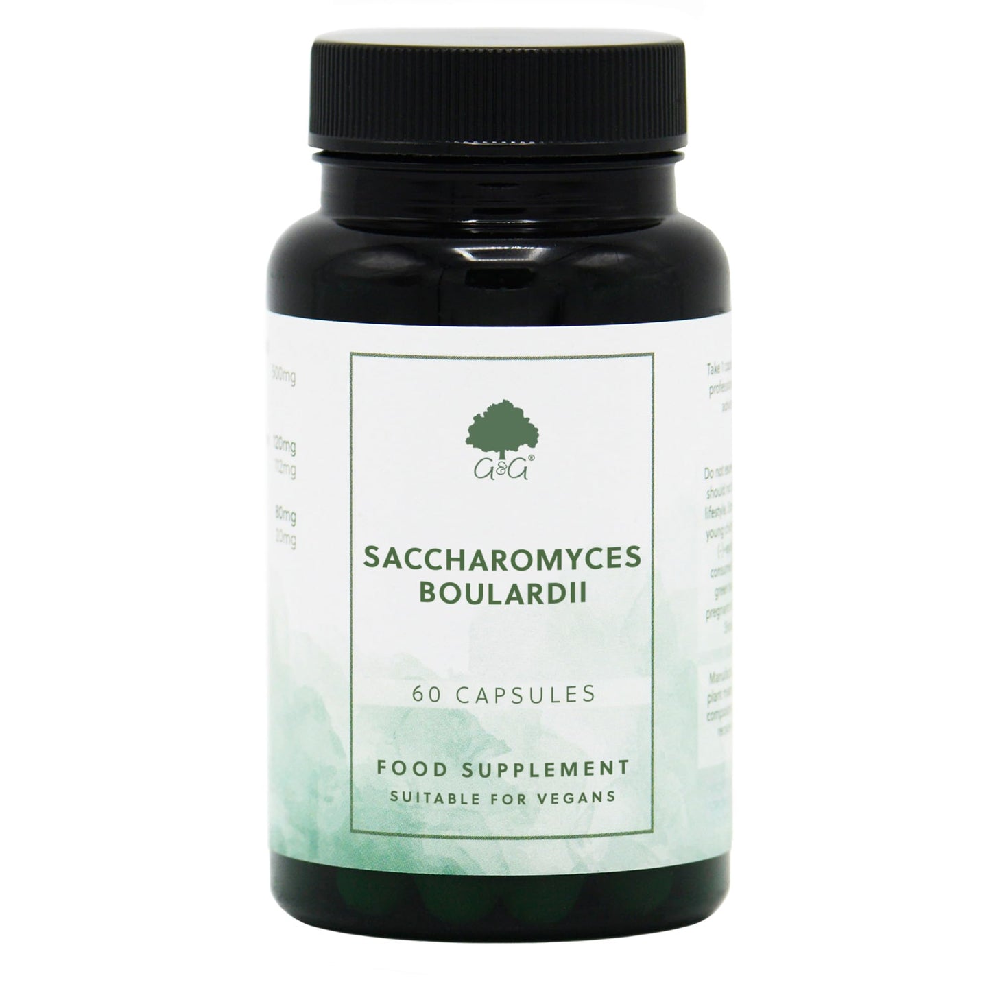 Saccharomyces Boulardii Supplement - Live Bacteria Supplement - 8 Billion Viable Organisms - 60 Vegan Capsules - Non-GMO, Made in The UK - G&G Vitamins