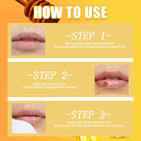 Anmahe 2 PCS Bee Balm, Honey Lip Balm Moisturizing Skincare Lip Mask with Lip Brush, Honey Balm, Lip Sleeping Mask for Lip Care Repair Prevent Dry Crack Lip Line Reducing (Honey+Strawberry)