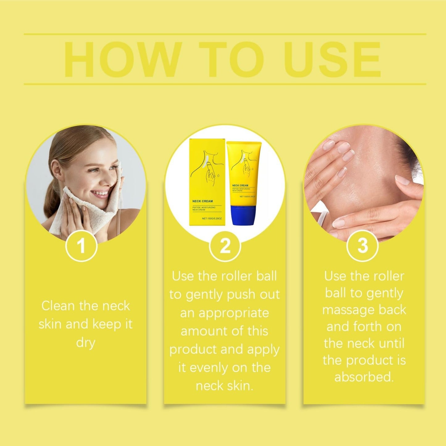 Neck Creams For Firming Roller,Tighten and Lift Neck Cream,Neck Firming Creams With 3 Roller Massage,Neck Firming Cream,Ne/ck Tightening Cream,Firming Lifting Ne/ck Cream,Fir/ming Cre/am for Women