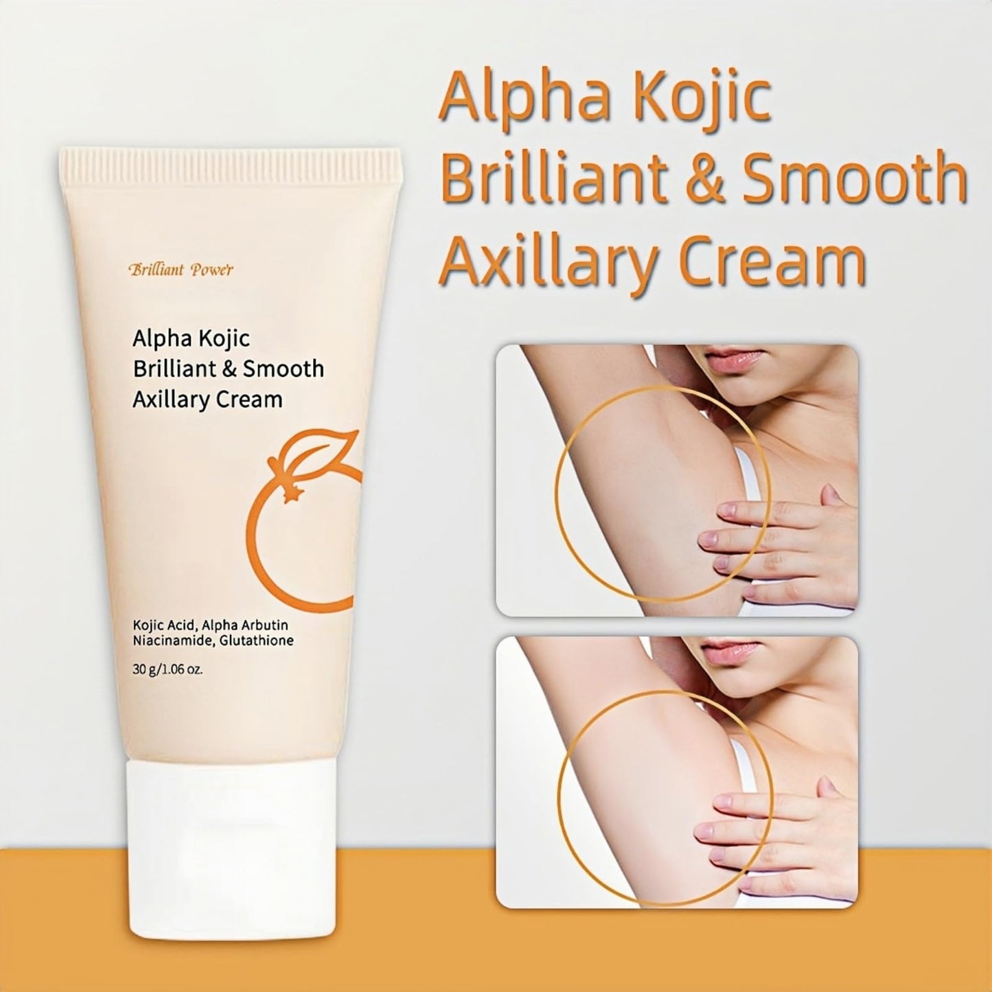 SEMECOMER Kojic Acid Underarm Whitening Cream, Skin Lightening Cream, Armpit Whitening Creams， Skin Bleaching for Armpits, Knees, Inner Thighs, Bikini, Intimate Areas, Reduces Odor, Absorbs Quickly