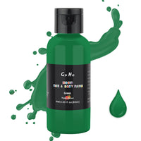 Go Ho Makeup Liquid Green Face Body Paint(2.1 oz),Green Makeup Water Based Face Paint and Body Paint for Special FX, Cosplay, and Halloween Make up