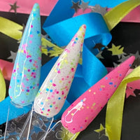 BLUESKY Bluesky Gel Nail Polish, Confetti Pop, Clear Base, Multicoloured Glitter, Long Lasting, Chip Resistant, 10ml (Requires Drying Under UV LED Lamp)