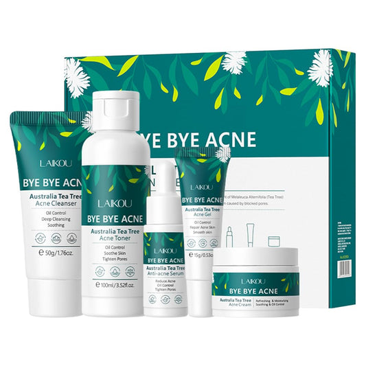 LAIKOU Skincare Gift Set for Teenagers Girls, Tea Tree Skin Care Sets & Kits with Cleanser,Toner,Serum,Face Cream,Gel, Shrink Pore/Acne Remove Oil Control Facial Kits for Women, Suitable for All Skin
