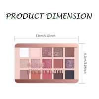 LYNTYAOU Eyeshadow Pink Eye shadow Palette, Make-Up Palettes Shimmer Glitter Matte Shadows Pallets for Women, 15 Color Pink Brown Natural Long Lasting Highly Pigmented Eyeshadow Palette