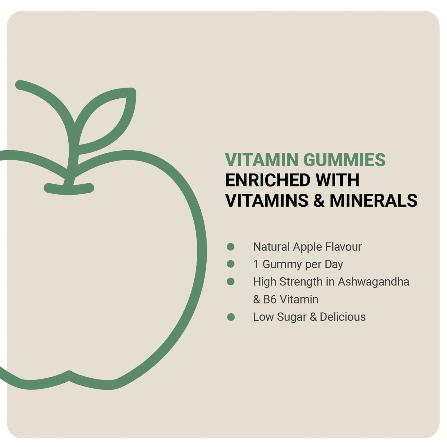 27 Elements Ashwagandha Gummies | 2 Months Supply - 60 Gummies | 2500mg - High Strength Withania Somnifera Root with 5% Withanolides and Vitamin B6 | Apple Flavoured Vegan Gummies - Gluten Free - Palm Oil Free