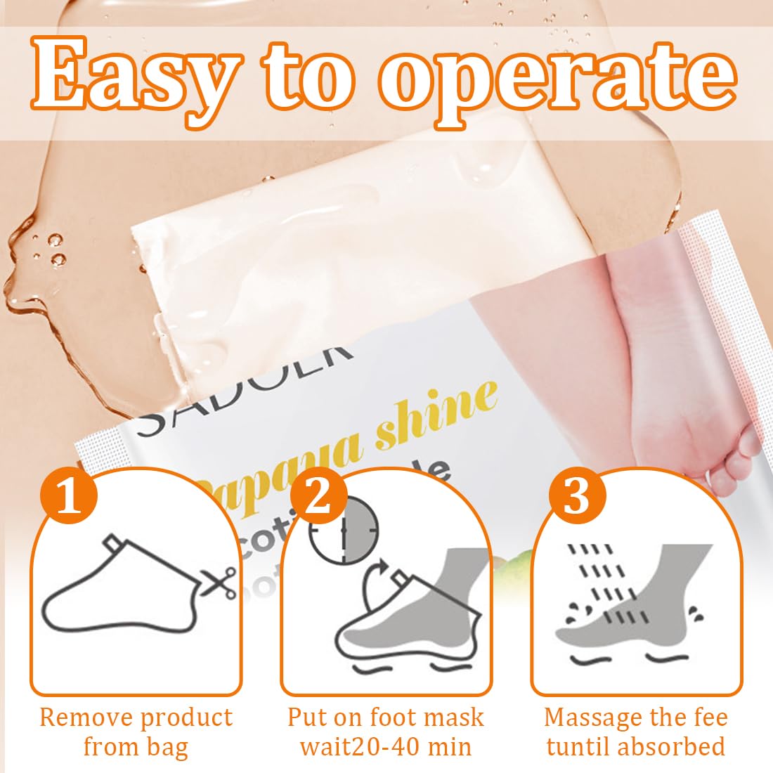 Tomedeks 4 Pairs Foot Peel mask for Hard Skin, Peeling Foot mask