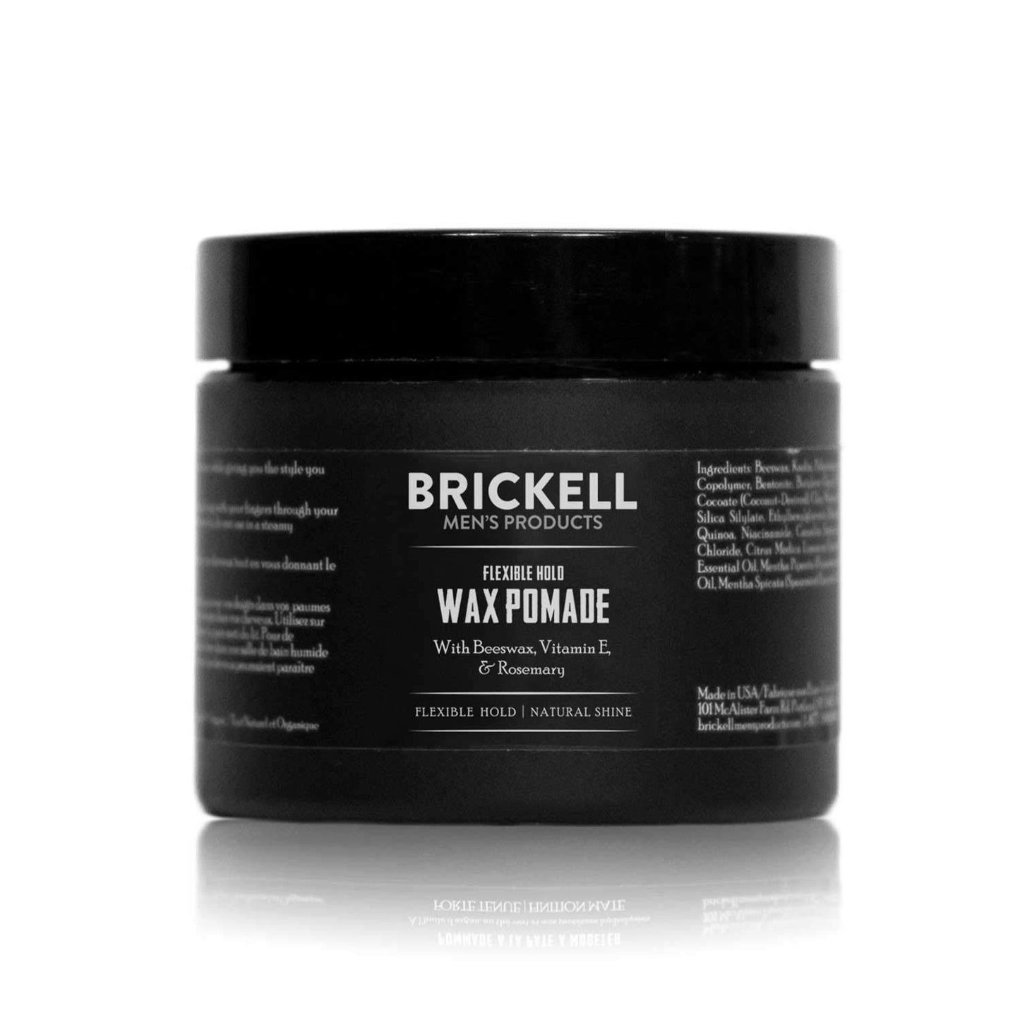 Brickell Men's Products Brickell Men's Flexible Hold Wax Pomade for Men, Natural and Organic Irritation Free Natural Shine, 59 mL, Scented