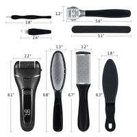 KMYC Electric Foot File for Hard Skin Remover, Feet Callus Remover Scrubber Brush File for Dead Skin Dry Heel Skin Scholl Pedicure Tools Kit, Black