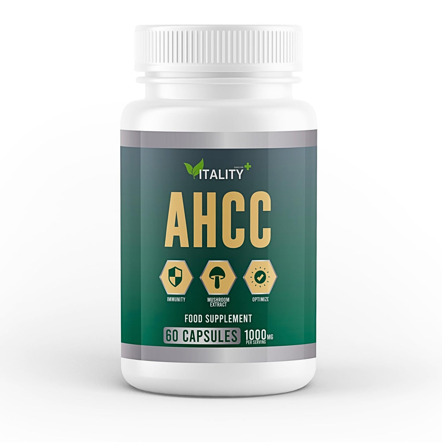 Sunshyne Premium AHCC Capsules - Active Hexose Correlated Compound 1000mg per Serving - 60 Capsules, 1 Month Supply - Immune Support & Liver Health Supplement