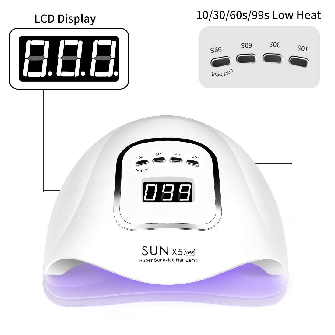 BEENLE UV LED Nail Lamp 150W, Professional Nail Dryer Gel Polish Light, UV Nail Light With 4 Timer Setting, Nail Polish Curing Gel LED Dryer, Professional Nail Art Tools With Automatic Sensor, LCD Display