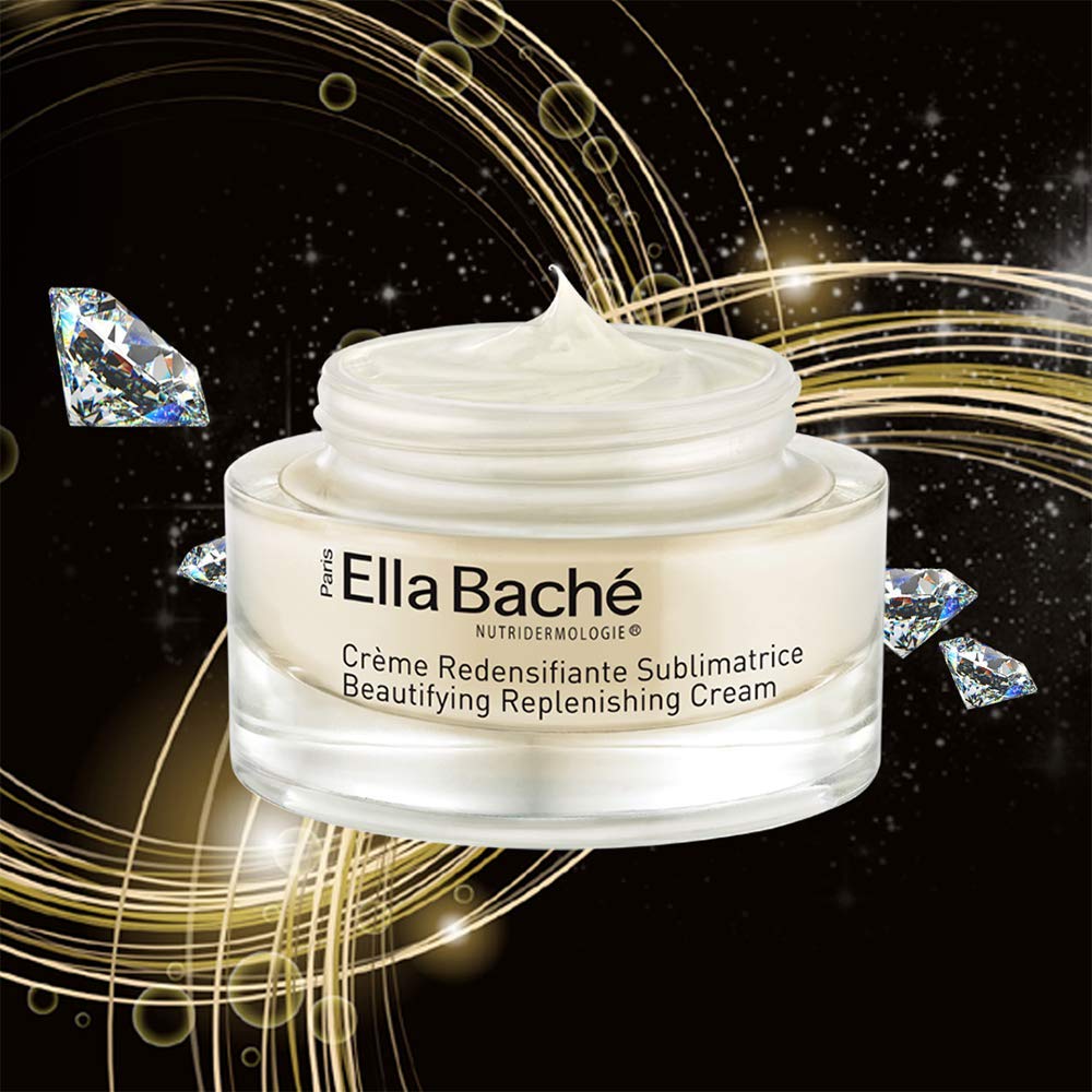 Ella Baché Beautifying Repleneshing Cream | Anti-Aging Cream with beautifying diamond powder, premium extracts of olive and myrtle for an overall lifting effect | Firmer, younger, sublimated skin | 50 ml