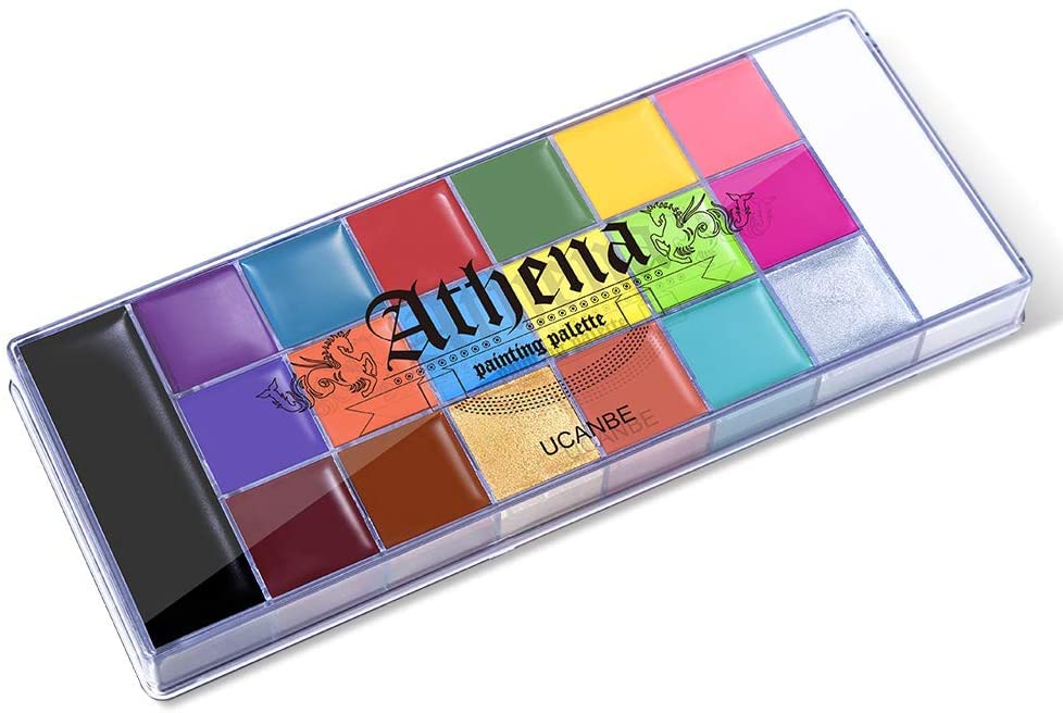 Ucanbe UCANBE Athena Body Face Paint Oil Palette 20 color Professional Non-Toxic Makeup Pallet Halloween FX Party Artist Fancy Adult Painting