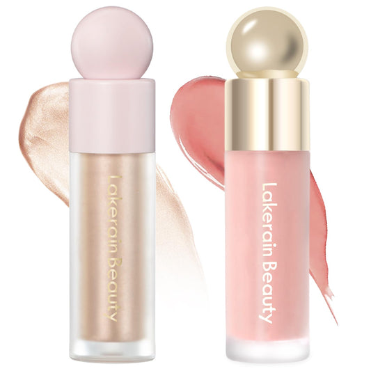 Erinde Liquid Blush & Liquid Highlighter Makeup, Soft Pinch Dewy Liquid Cream Blush, Shimmer Face Highlighter, Soft Velvet Silk Texture Blush, Buildable and Blendable
