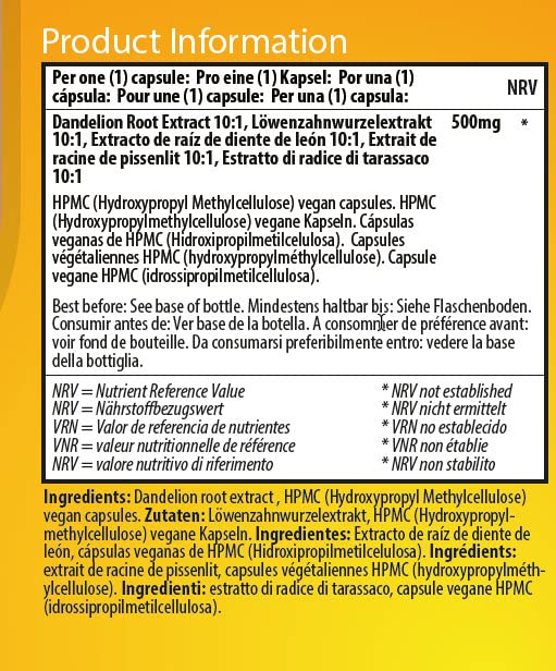 optimum-fx Dandelion Root Extract Capsules 500 mg 120 Capsules