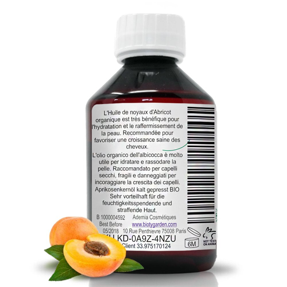 B.O.T cosmetic & wellness 100% Organic Cold Pressed Apricot Kernel Oil | Facial, Body and Hair Moisturiser | Eye Contour and Anti-ageing Oil | Rejuvenating and Soothing Effect, 100 ml