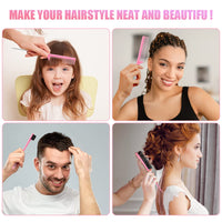 AOOWU 3 Pcs Slick Brush Set, Volume Creating Teasing Brush Set, Hair Styling Comb Set Include Bristle Hair Brush Double Sided Edge Brush Rat Tail Comb for Women Kids Edge Back Hair Smoothing (Pink)
