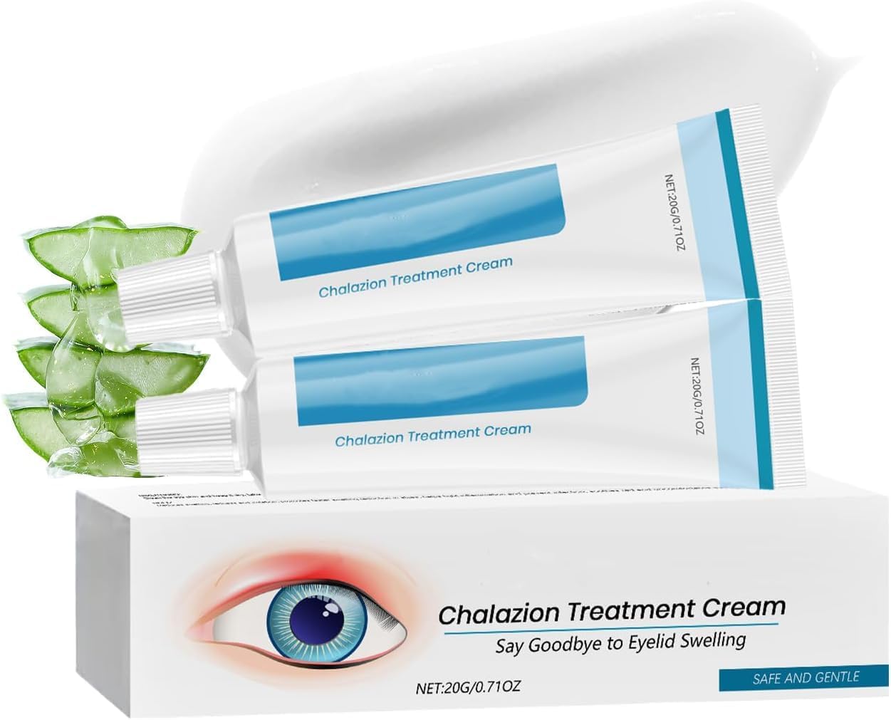 MINSHZEE Chalazion and Blepharitis Eye Cream - soothes eyelid swelling, redness and irritation - treats blisters, bags and dry chalazion - a gentle eye cream for daily eye care 2pcs