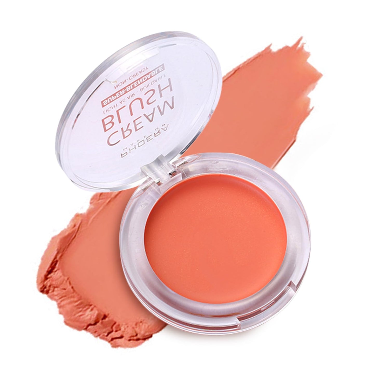 PHOERA Face Cheek Blush Cream Anglicolor Perfect Makeup Cream Blush Cheekcolor, Long-Wear, Matte, Bold, Lightweight, Blends Easily, Contours Cheeks (101#Freesia)