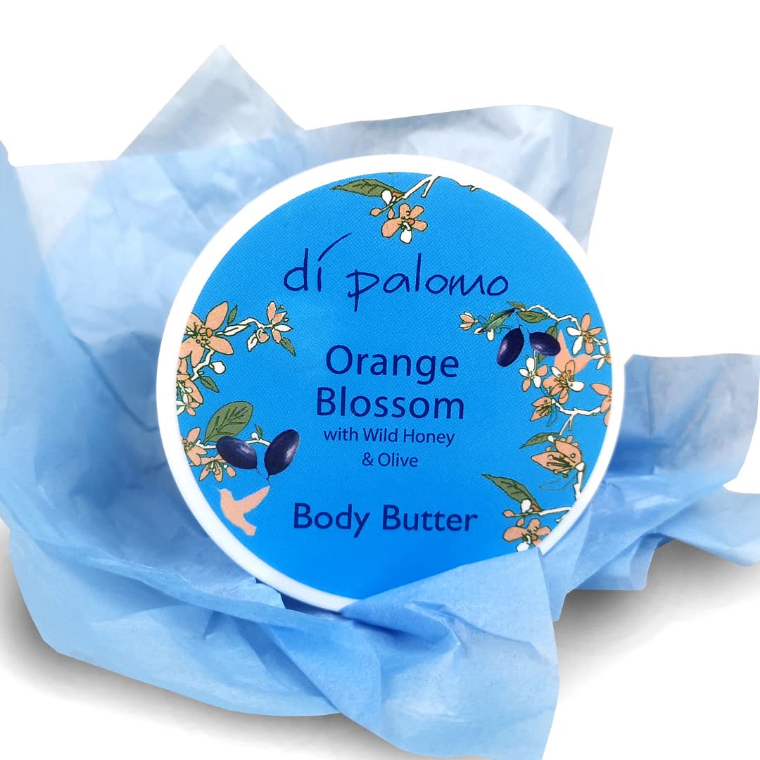 Di Palomo Orange Blossom & Honey Body Butter 200ml. Body Moisturiser & Body Lotion. Shea Butter Body Butter with Skin Care. Body Butter for Women & Body Moisturiser for Women. Body Creams for Women.