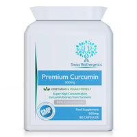 swiss bioenergetics Premium Curcumin 95% with Black Pepper Extract 500mg - 60 Vegan Capsules - Turmeric Extract Minimum 95% Curcuminoids