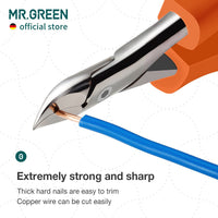 MR.GREEN Splash Resistant Nail Scissors Stainless Steel Nail Clipper Pedicure Tool Toenail Clipper for Thick or Ingrown Toenails (Orange Handle)