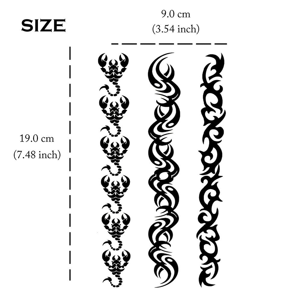 Yesallwas 10 Sheets Tribal Tattoos Spider Tattoos Dragon Temporary Tattoo Black Totem Pattern Tattoo Body Sticker for Men Women 3.54X7.48 inches (LXW)
