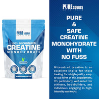 Pure Source Nutrition Creatine Monohydrate Capsules 3000mg Vegan Creatine Capsule - Gym Supplement for Men & Women - Creatine Monohydrate Powder Unflavoured Alternative Energy Supplement Workout by PSN (360 Capsules)