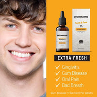 groomarang Groomarang Gum Oil - Made from 100% Pure Botanical Oils (Extra Fresh) Convenient Dropper Bottle for Accurate Dispensing 30ml Includes Stainless Steel Tongue Scraper