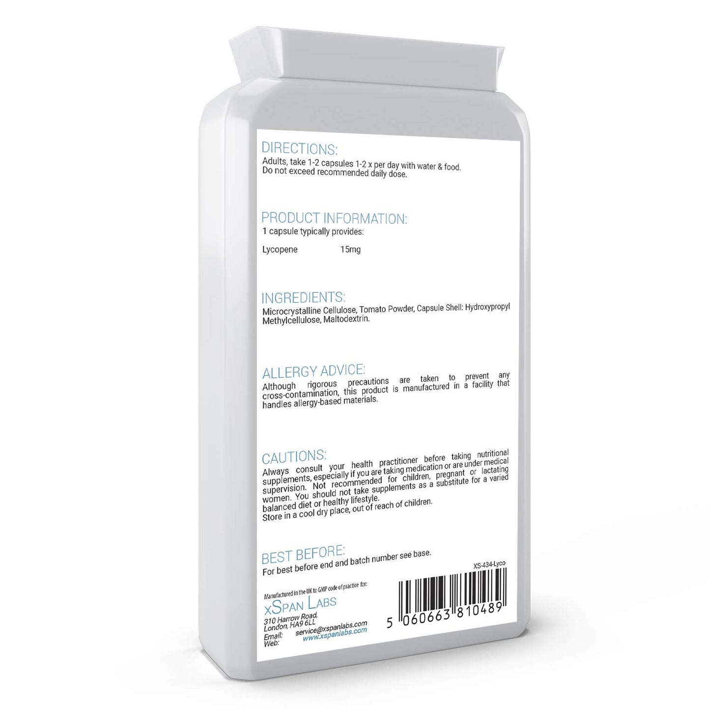Xspan Labs xSpan Labs Lycopene 15mg, 120 Capsules - Special Targeted Release