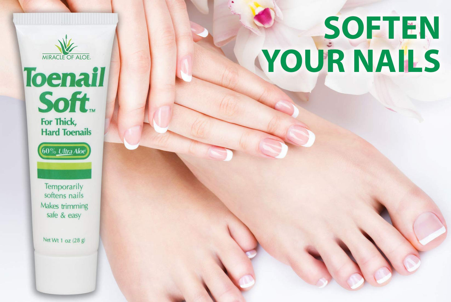 Miracle of Aloe, Toenail Soft 60% UltraAloe Temporary Nail Softening Cream 28.3g