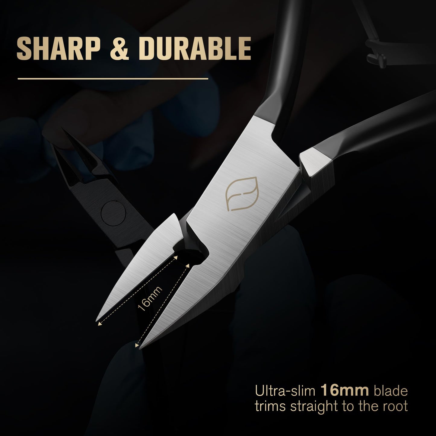 FERYES Ingrown Toenail Clippers Straight Blade Toe Nail Clippers for Thick Nails for Seniors, Stainless Steel Nail Clippers for Thick Toenails - Ultra-Slim 16mm Blade Fingernail Clippers