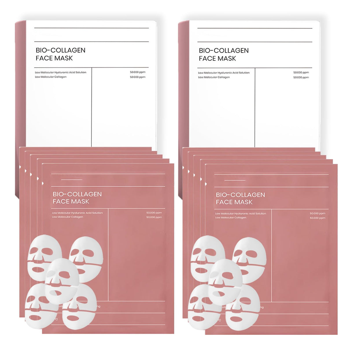 ChicNana Collagen Mask, Bio Collagen Face Mask, Collagen Masks Overnight, Korean Skincare, Face Skincare, Hydrating, Sheet Overnight Beauty (Red 10pc)