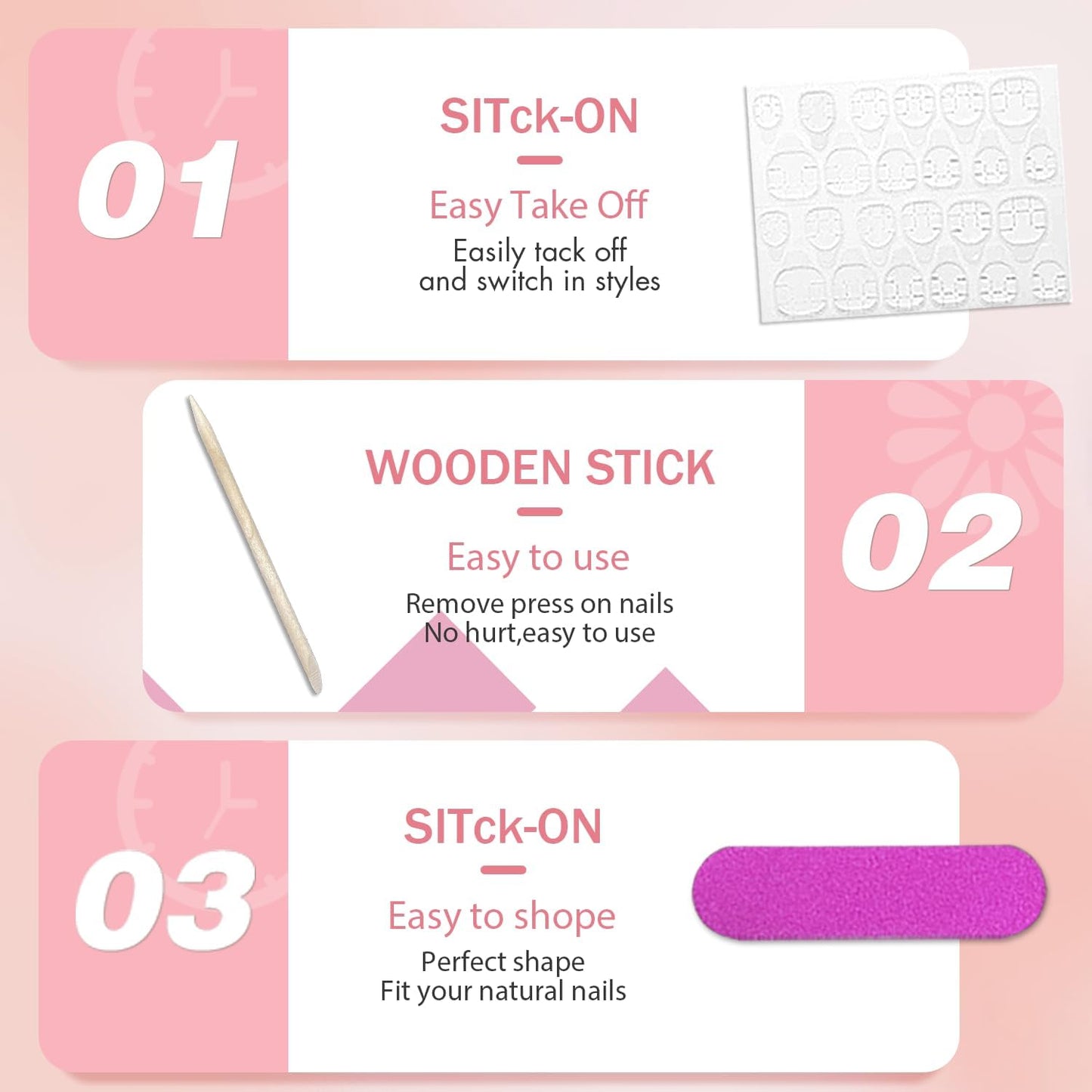 Ombre French False Nails Short Oval, SXVME French Press on Nails Short, Gradient Pink Full Cover Fake Nails Almond, Elegant Ombre Pink Nails Press on, Acrylic Stick on Nails for Women Daily Wear