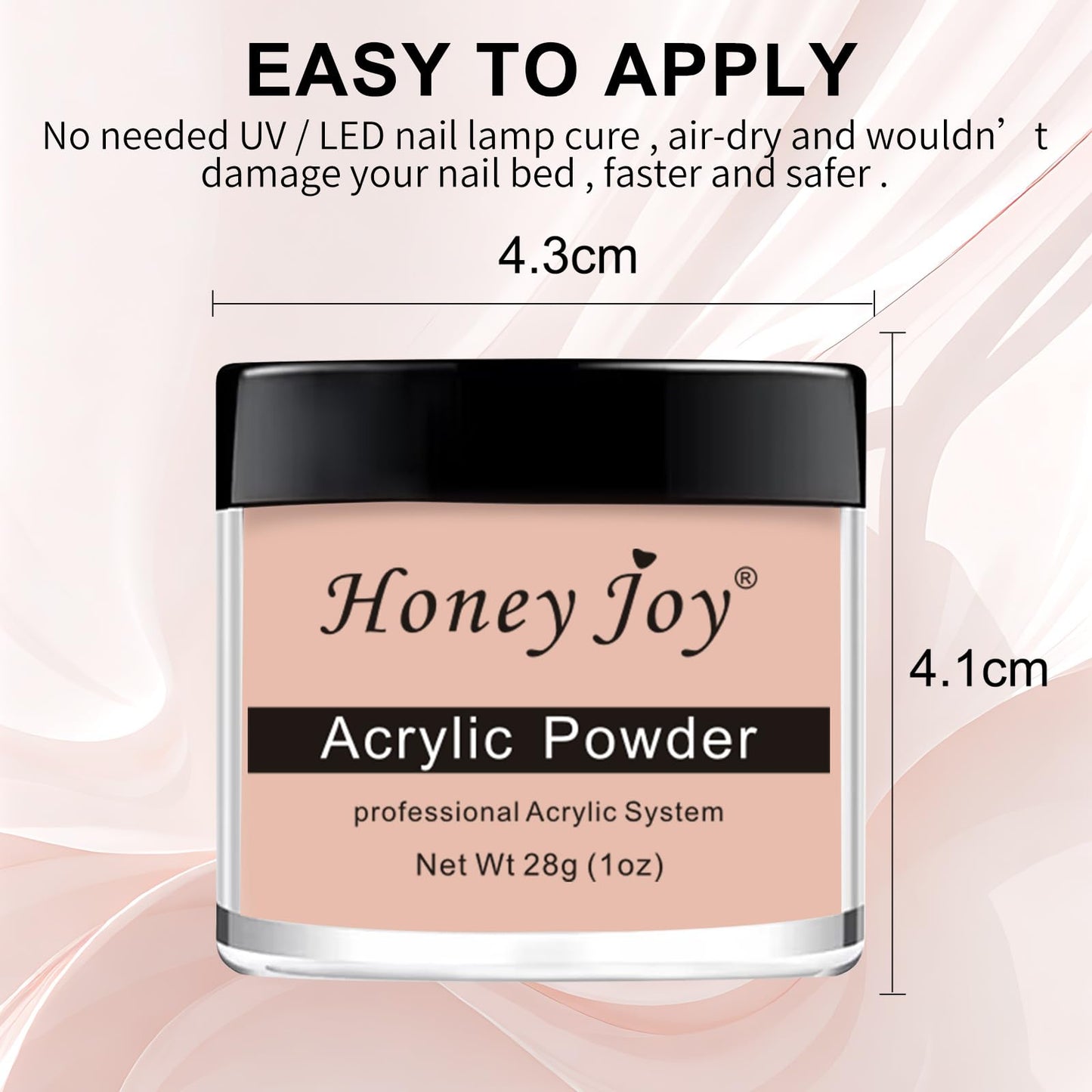 Honey Joy 28g/box Acrylic Powder Professional White Clear Black Nude Acrylic Nail French Manicure Powder for Nail Extension Acrylic Nail System,HJ-NAP016 (Nude)