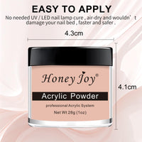 Honey Joy 28g/box Acrylic Powder Professional White Clear Black Nude Acrylic Nail French Manicure Powder for Nail Extension Acrylic Nail System,HJ-NAP016 (Nude)