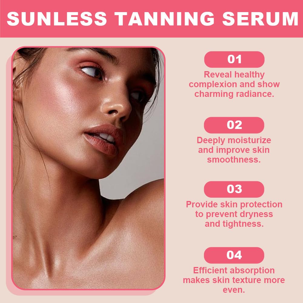 LOPHE 1PCS Tanning Drops, 2025 New Sunless Tanning Drops, No Sun Damage, Naturally Promote Melanin Production, Enhances Natural Skin Tone, Not Drinkable Suitable For All Skin Types