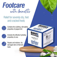 Basix Skin Defence Cream Foot Food [TWIN PACK 2x50ml] Foot Repair Restoration Balm for Dry Feet and Cracked Heels - 5% Urea Peppermint Oil Soothes, Moisturises, Stimulates and Invigorates Tired Feet