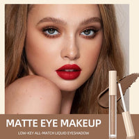 HQDA 8 Colours Matte Liquid Eyeshadow Set Velvet Highly Pigmented Smokey Black Nude Eyeshadow Long Lasting Quick Drying Eye Shadow Make Up Kits (Set A)