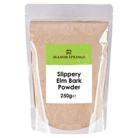MANOR SPRINGS Slippery Elm Bark Powder 250g by Manor Springs, Soothes Digestion & Upset Stomach, Eases Discomfort, Helps Soothe The Throat and Coughing, No Irradiated, No Contaminated, No GMO