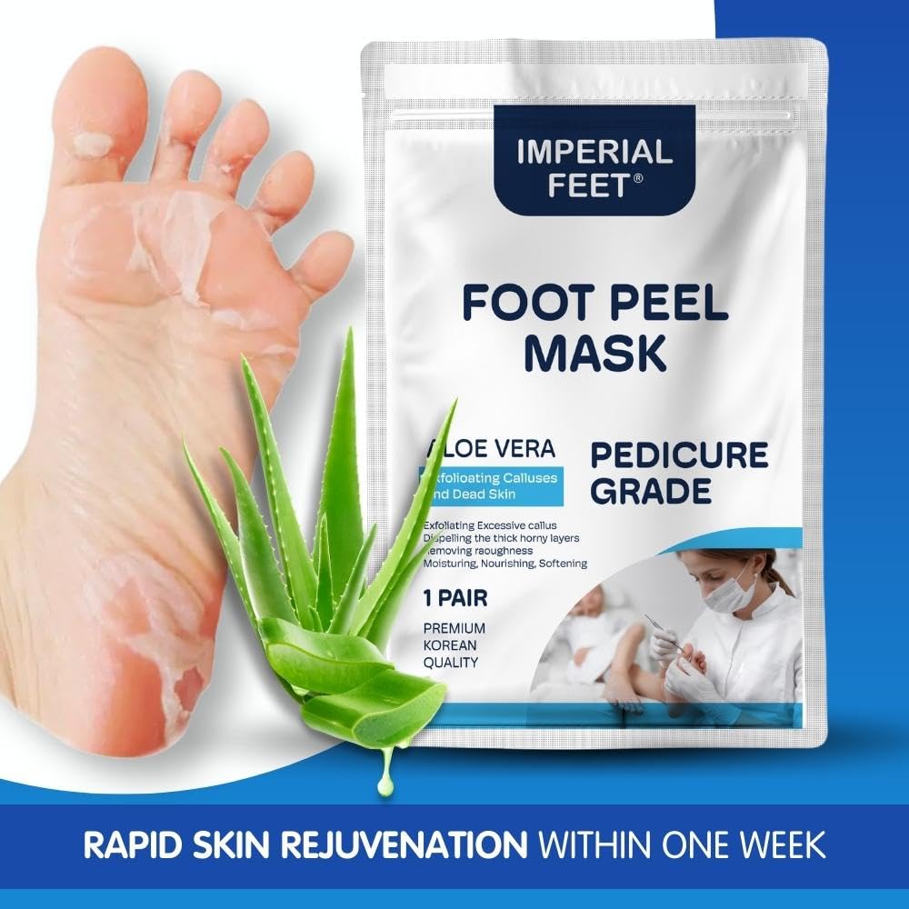 Pedicure Grade Foot Masks That Remove Dead Skin | Smooth and Soften Foot Peel mask for Dry Cracked feet Premium | Callus Removal | Imperial Feet