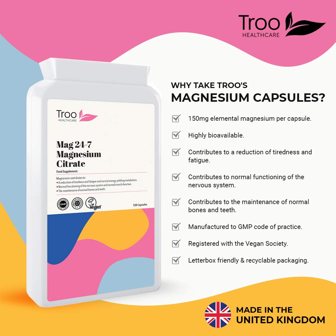Troo Health Care Troo Magnesium Citrate 120 Capsules 500mg Mag24-7