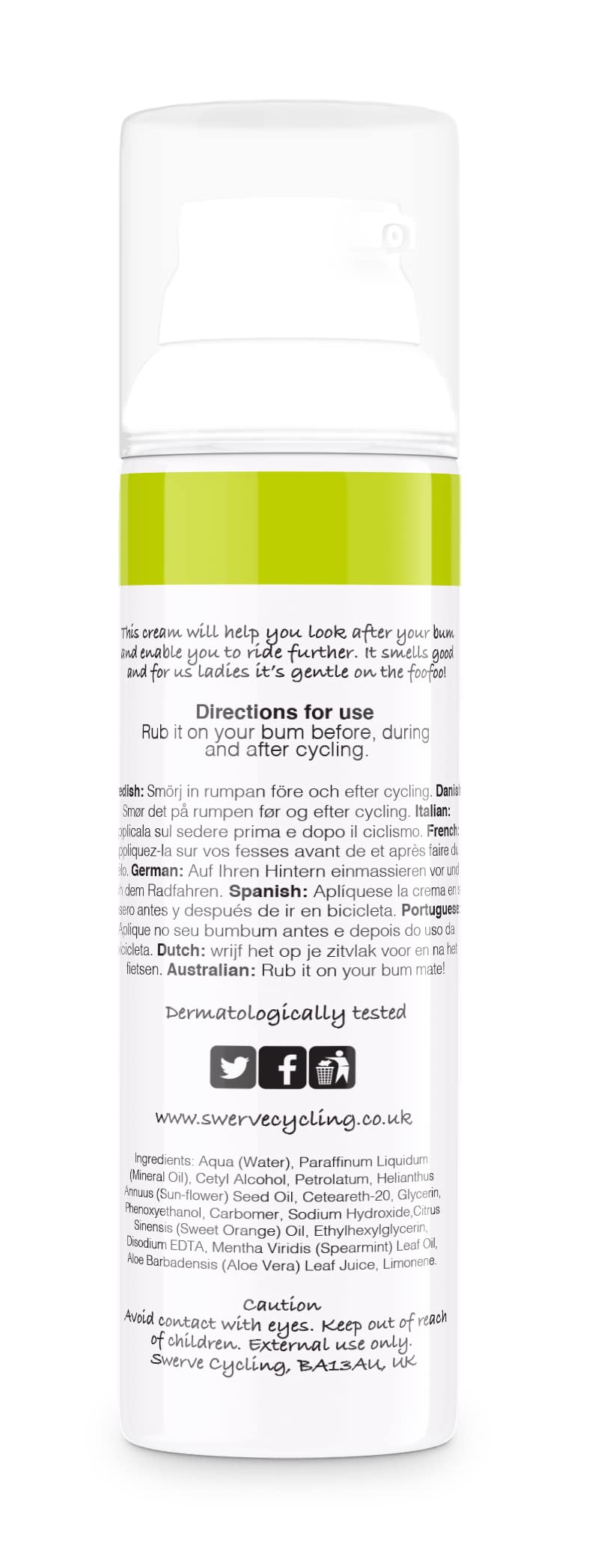 Chamois Cycling Bum Cream by Swerve