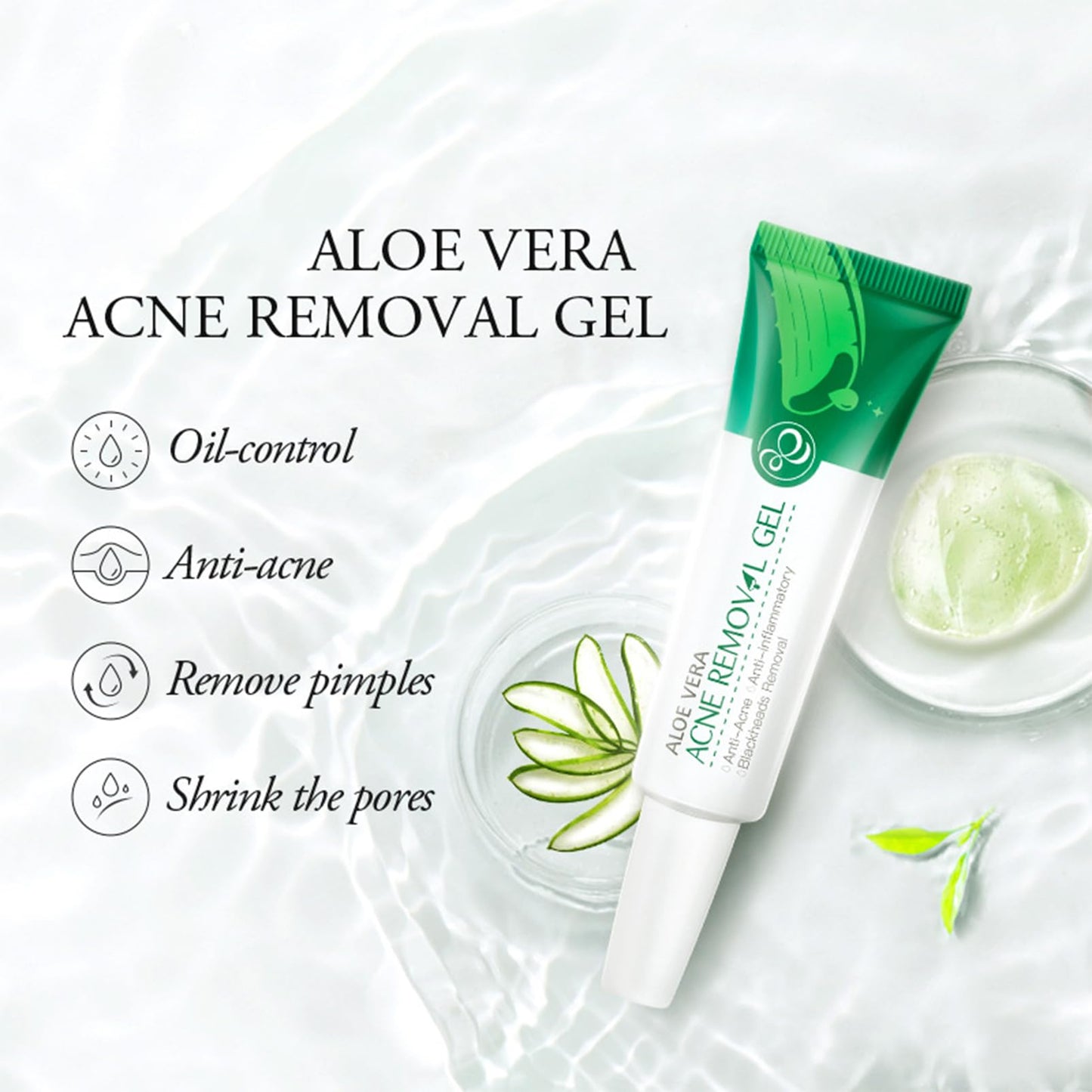Acne Spot Treatment Cream, Aloe Vera Acne Removal Gel, Spot Cream Targets Acne, Pimples, Blemishes and Blackhead Removal, Acne Cream Anti-Acne, Oil-control, Remove pimples, Shrink Pores