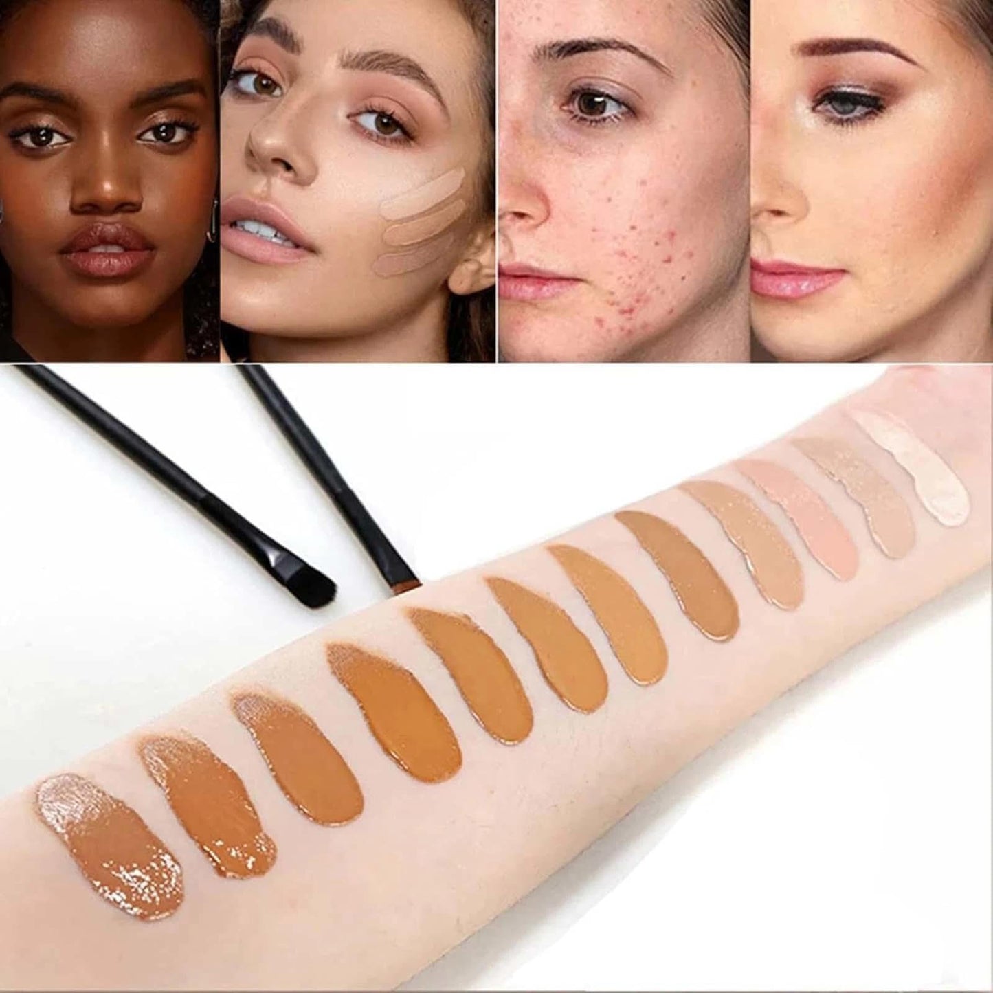 Carla's Secret Makeup Concealer Palette - 12 Color Face Blush Palette for Long-Wearing Coverage. Natural-Looking, Skin-Friendly Formula that Brightens Skin