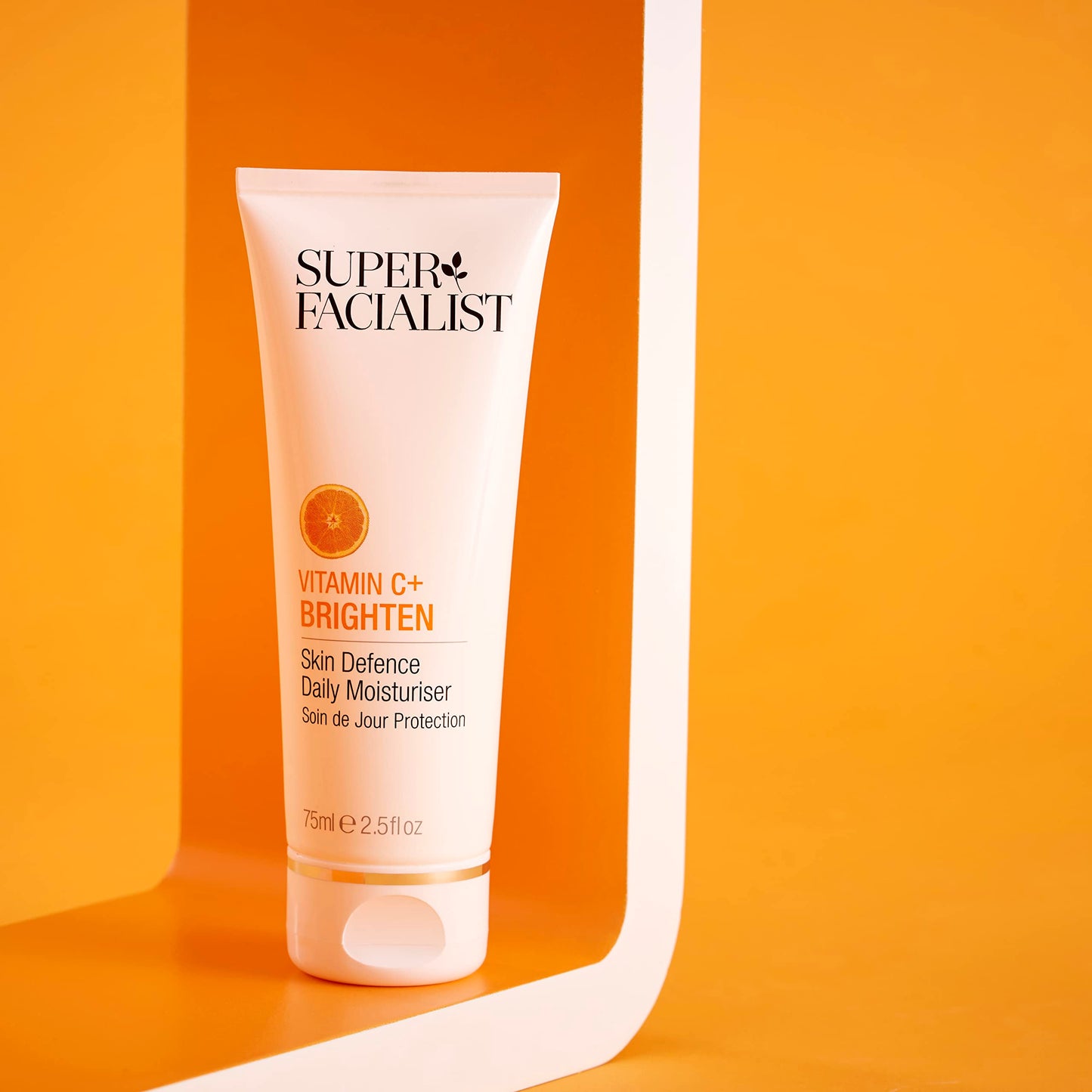 Super Facialist - Vitamin C + Brighten Skin Defence Daily Moisturiser, Face Cream For Skin Radiance & Moisture, Contains Hyaluronic Acid, Vegan Friendly, 75ml