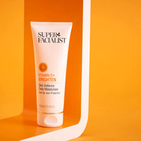 Super Facialist - Vitamin C + Brighten Skin Defence Daily Moisturiser, Face Cream For Skin Radiance & Moisture, Contains Hyaluronic Acid, Vegan Friendly, 75ml
