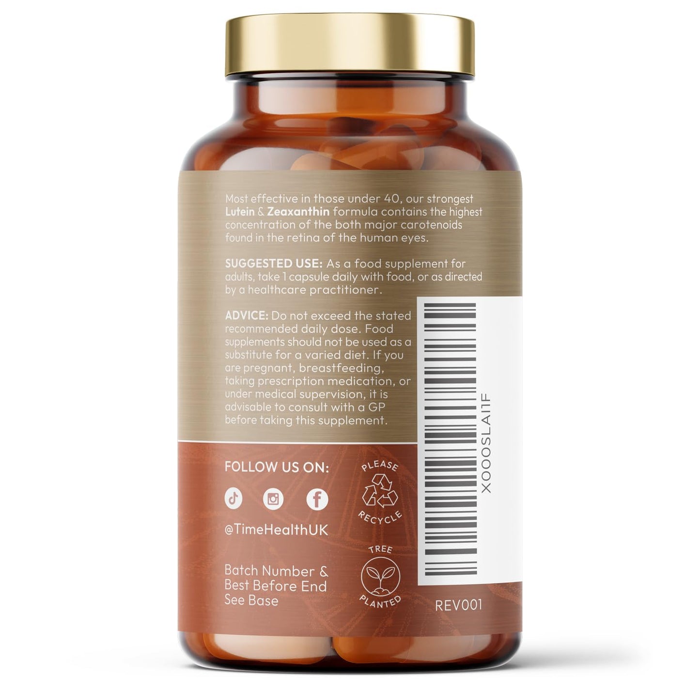 Time Health Lutein 40mg with Zeaxanthin 2mg – New Micro-encapsulated Formula – 100% Pure Natural Highly Bioavailable – UK Manufactured - 120 Capsules