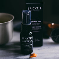 Brickell Men's Products Brickell Men's Anti Aging Repairing Night Serum for Men, Natural and Organic, Vitamin C Face Serum to Repair Damaged Skin Cells, Diminish Wrinkles and Fight Inflammation, 30 ml, Scented