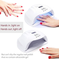 LKE UV Led Nail Lamp Nail Dryer Led Lamp for Gel Nails Polish Curing Light with Auto Sensor 4 Timer 10/30/60/99S White